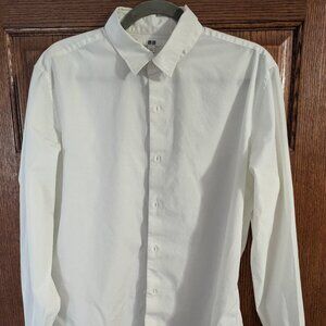 Uniqlo Mens Slim Fit White Dress Shirt - Large - Good Used Condition